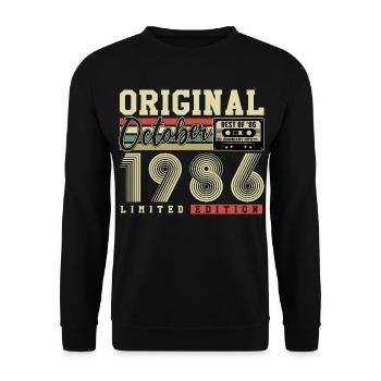 Original octobre 1986 – 40e anniversaire Rétro - Sweat-shirt Unisexe - noir - Devant - Alina (178cm) & Michal (187cm)
