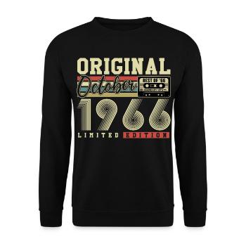 Original octobre 1966 – 60e anniversaire Rétro - Sweat-shirt Unisexe - noir - Devant - Alina (178cm) & Michal (187cm)