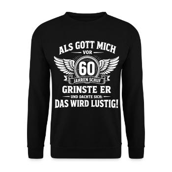 Lustiges Geschenk zum 60. Geburtstag  - Unisex Pullover - Schwarz - Vorne - Alina (178cm) & Michal (187cm)