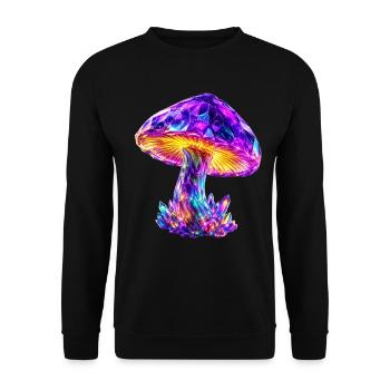 Crystal Geometric Mashroom - Unisex Sweatshirt - black - Front - Alina (178cm) & Michal (187cm)