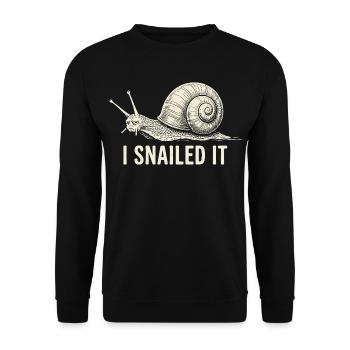 T-shirt cartoon Snailed It - Sweat-shirt Unisexe - noir - Devant - Alina (178cm) & Michal (187cm)