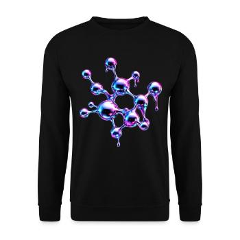 Liquid Metal Molecule Art - Unisex Sweatshirt - black - Front - Alina (178cm) & Michal (187cm)