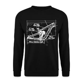 MTB Blueprint: Full-Suspension Rahmen Tech - Unisex Pullover - Schwarz - Vorne - Alina (178cm) & Michal (187cm)