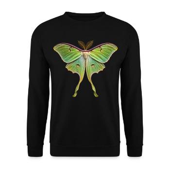 Luna Moth Actias luna - Sweat-shirt Unisexe - noir - Devant - Alina (178cm) & Michal (187cm)