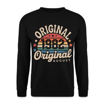 Original August 1982 Vintage Anniversary 1982 - Unisex Sweatshirt - black - Front - Alina (178cm) & Michal (187cm)