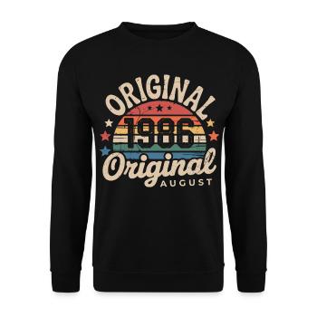 Original August 1986 Vintage Anniversary 1986 - Unisex Sweatshirt - black - Front - Alina (178cm) & Michal (187cm)