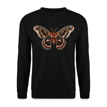 Cecropia Moth Hyalophora cecropia - Unisex Sweatshirt - black - Front - Alina (178cm) & Michal (187cm)