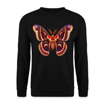 Cécropie Hyalophore Style Dessin animé de la cécropie - Sweat-shirt Unisexe - noir - Devant - Alina (178cm) & Michal (187cm)