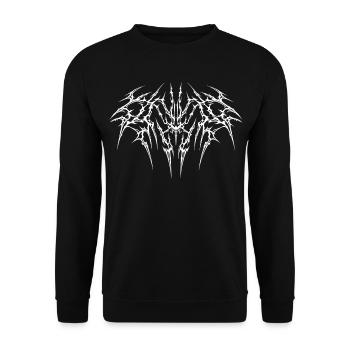 Abtraktes Goth Neo Tribal Design - Unisex Sweatshirt - black - Front - Alina (178cm) & Michal (187cm)