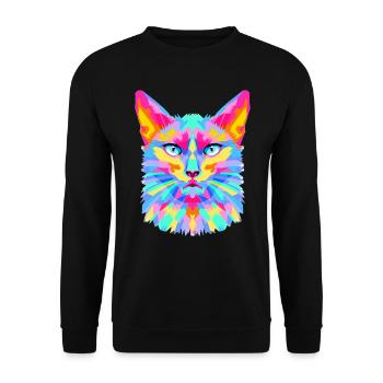Explosion géométrique de chat - Sweat-shirt Unisexe - noir - Devant - Alina (178cm) & Michal (187cm)