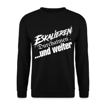 Einfach Weitermachen - Unisex Pullover - Schwarz - Vorne - Alina (178cm) & Michal (187cm)