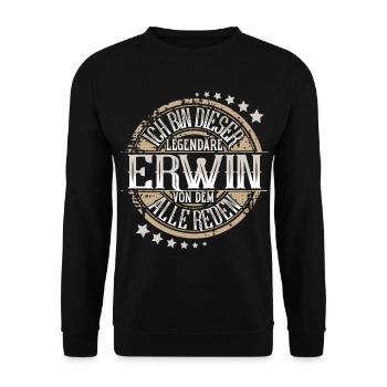 Erwin - Unisex Pullover - Schwarz - Vorne - Alina (178cm) & Michal (187cm)
