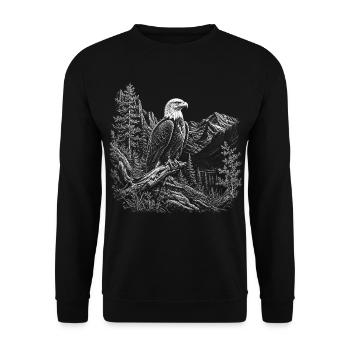 Bald eagles in a quiet mountain landscape - Unisex Sweatshirt - black - Front - Alina (178cm) & Michal (187cm)