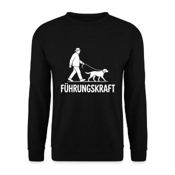 Hund Führungskraft Herrchen Hunde Gassi Gehen - Unisex Pullover - Schwarz - Vorne - Alina (178cm) & Michal (187cm)