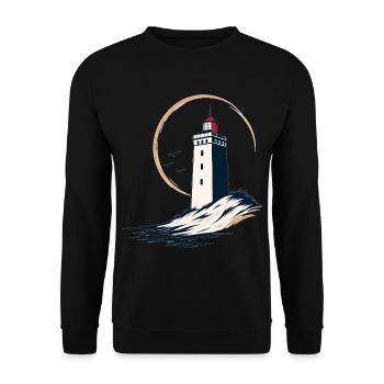 Rubjerg Knude Leuchtturm – Dänemark - Unisex Pullover - Schwarz - Vorne - Alina (178cm) & Michal (187cm)