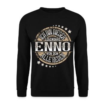 Enno - Unisex Sweatshirt - black - Front - Alina (178cm) & Michal (187cm)