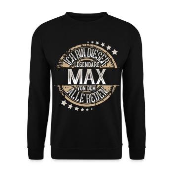 Max - Unisex Pullover - Schwarz - Vorne - Alina (178cm) & Michal (187cm)