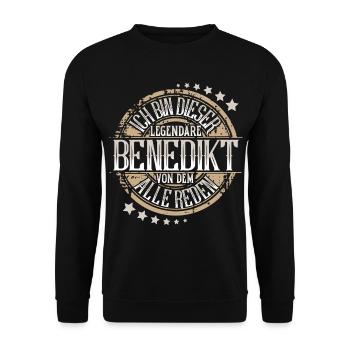 Benedikt - Unisex Pullover - Schwarz - Vorne - Alina (178cm) & Michal (187cm)
