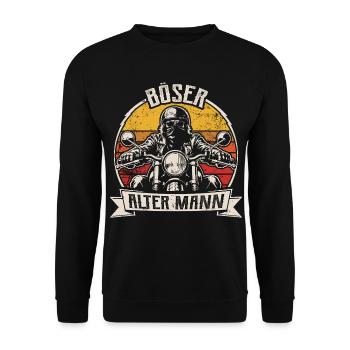 Vieil Homme Maléfique | Un motard rétro qui dit | Moto - Sweat-shirt Unisexe - noir - Devant - Alina (178cm) & Michal (187cm)