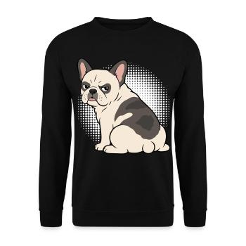 Französische Bulldogge Frenchie Frenchiehalter - Unisex Pullover - Schwarz - Vorne - Alina (178cm) & Michal (187cm)