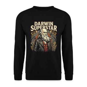 Darwin Superstar - Sweat-shirt Unisexe - noir - Devant - Alina (178cm) & Michal (187cm)