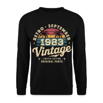 Vintage September 1983 Limited Edition September - Unisex Sweatshirt - black - Front - Alina (178cm) & Michal (187cm)