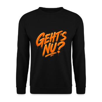 Geht's nu? - Unisex Pullover - Schwarz - Vorne - Alina (178cm) & Michal (187cm)