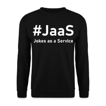 JaaS – Jokes as a Service | Funny IT saying - Unisex Sweatshirt - black - Front - Alina (178cm) & Michal (187cm)