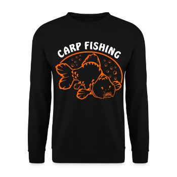 Fische_angeln_002_carp_fishing - Unisex Pullover - Schwarz - Vorne - Alina (178cm) & Michal (187cm)