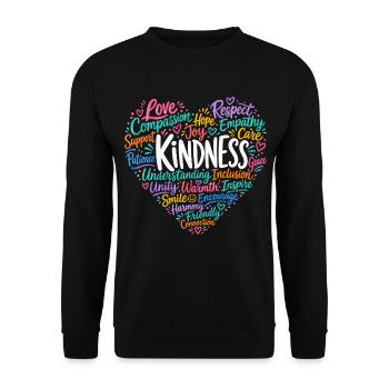 Freundlichkeit Mitgefühl Empathie Respekt - Unisex Pullover - Schwarz - Vorne - Alina (178cm) & Michal (187cm)