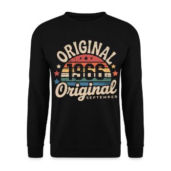 September 1966 Vintage Limited Edition - Unisex Pullover - Schwarz - Vorne - Alina (178cm) & Michal (187cm)