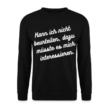 HN Kursive Zitat auf Schwarz - Unisex Pullover - Schwarz - Vorne - Alina (178cm) & Michal (187cm)