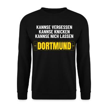 Dortmund Kannse vergessen Kannse nich lassen Spruc - Unisex Pullover - Schwarz - Vorne - Alina (178cm) & Michal (187cm)