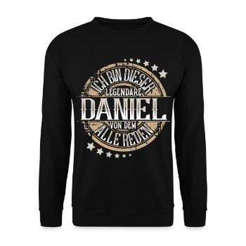 Daniel - Unisex Pullover - Schwarz - Vorne - Alina (178cm) & Michal (187cm)