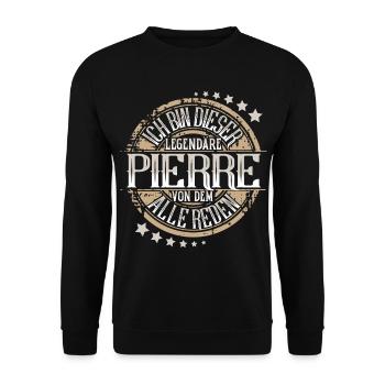 Pierre - Unisex Pullover - Schwarz - Vorne - Alina (178cm) & Michal (187cm)