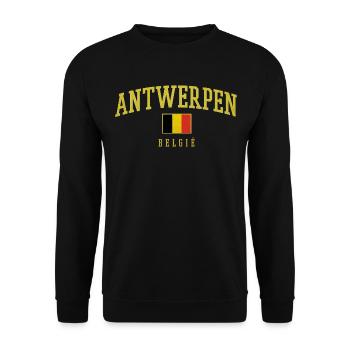 Antwerpen Belgien - Unisex Pullover - Schwarz - Vorne - Alina (178cm) & Michal (187cm)