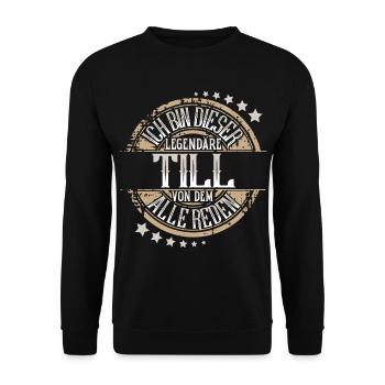 Till - Unisex Pullover - Schwarz - Vorne - Alina (178cm) & Michal (187cm)