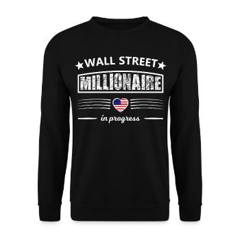 Wall Street Millionär in Bau - Unisex Pullover - Schwarz - Vorne - Alina (178cm) & Michal (187cm)