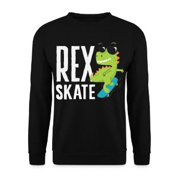 Skateboard Skater Retro Vintage Skaten Geschenk - Unisex Pullover - Schwarz - Vorne - Alina (178cm) & Michal (187cm)