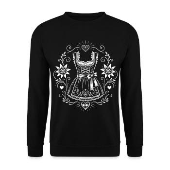 Dirndl – Volksfest im Oktober Design - Unisex Pullover - Schwarz - Vorne - Alina (178cm) & Michal (187cm)