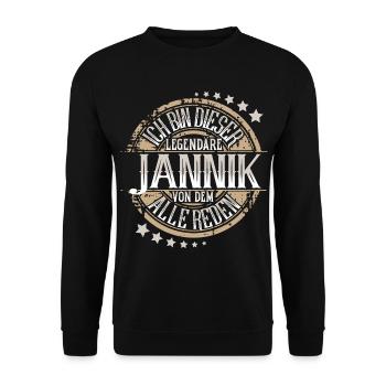 Jannik - Unisex Pullover - Schwarz - Vorne - Alina (178cm) & Michal (187cm)