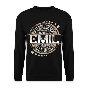 Emil - Unisex Pullover - Schwarz - Vorne - Alina (178cm) & Michal (187cm)