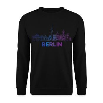 Berlin Skyline Silhouette - Unisex Pullover - Schwarz - Vorne - Alina (178cm) & Michal (187cm)