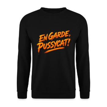 Pussycat Französischer Spruch - Unisex Pullover - Schwarz - Vorne - Alina (178cm) & Michal (187cm)