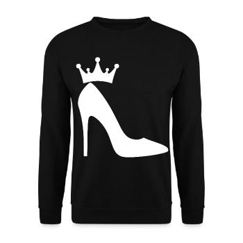 High Heels mit Krone – Elegante Queen Silhouette - Unisex Pullover - Schwarz - Vorne - Alina (178cm) & Michal (187cm)