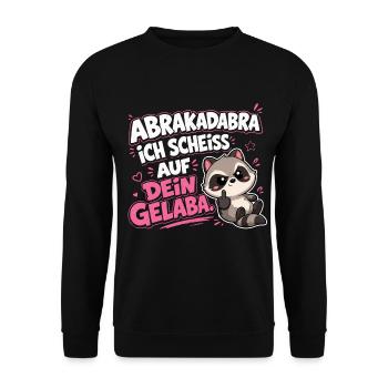 Abrakadabra Sarkasmus Tshirt - Unisex Pullover - Schwarz - Vorne - Alina (178cm) & Michal (187cm)