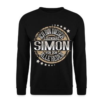 Simon - Unisex Pullover - Schwarz - Vorne - Alina (178cm) & Michal (187cm)