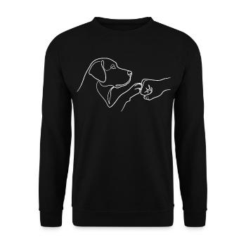 Labrador Retriever Fist Bump Pfote Line Art - Unisex Pullover - Schwarz - Vorne - Alina (178cm) & Michal (187cm)
