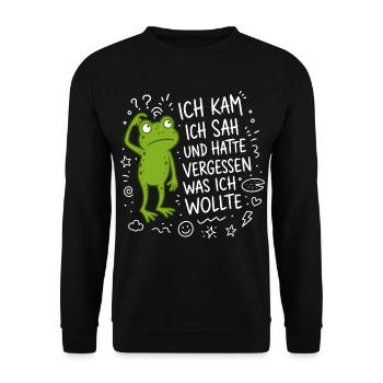 Ich kam ich sah und hatte vergessen was ich wollte - Unisex Pullover - Schwarz - Vorne - Alina (178cm) & Michal (187cm)