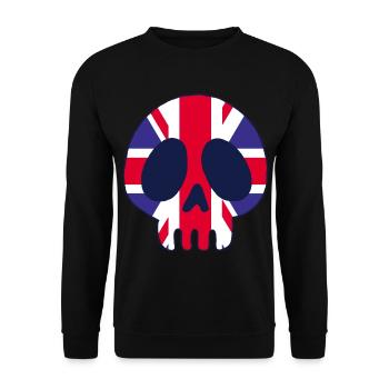 Britischer Schädel - Unisex Pullover - Schwarz - Vorne - Alina (178cm) & Michal (187cm)